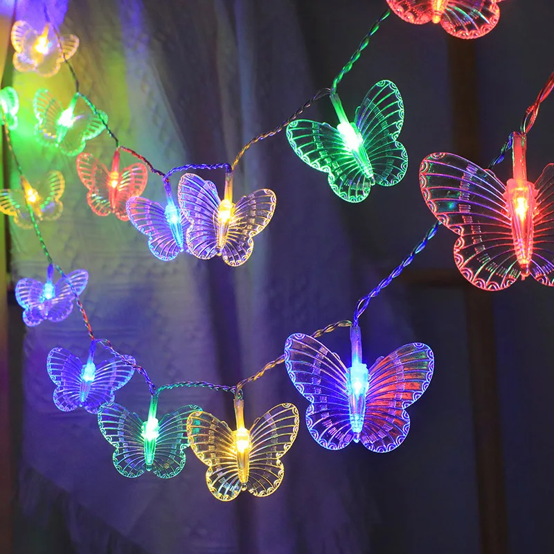 6M 40LEDS Bunte Schmetterling Lichterketten Für Urlaub Lichterkette Hof Garten Hochzeit Party Dekoration Zimmer Licht Dekor