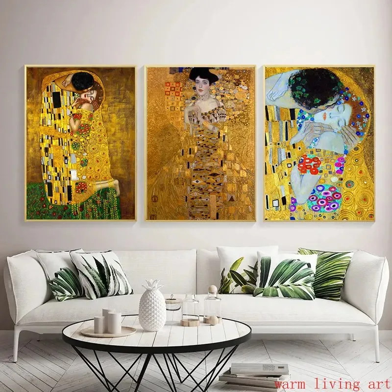 Artist Gustav Klimt Classic Collection The KissFreya's Tears Painting Canvas Print Poster Wall Art Picture for Living Room Decor #3