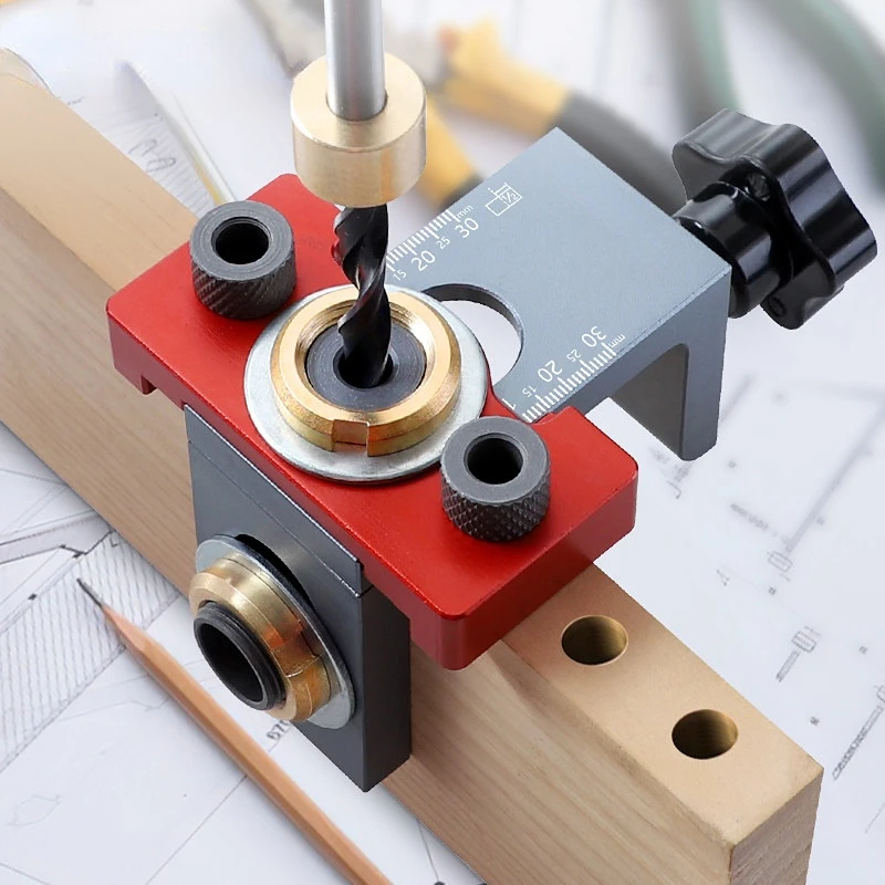 

Woodworking three-in-one punch center hole locator wood splicing eccentric wheel drilling bit