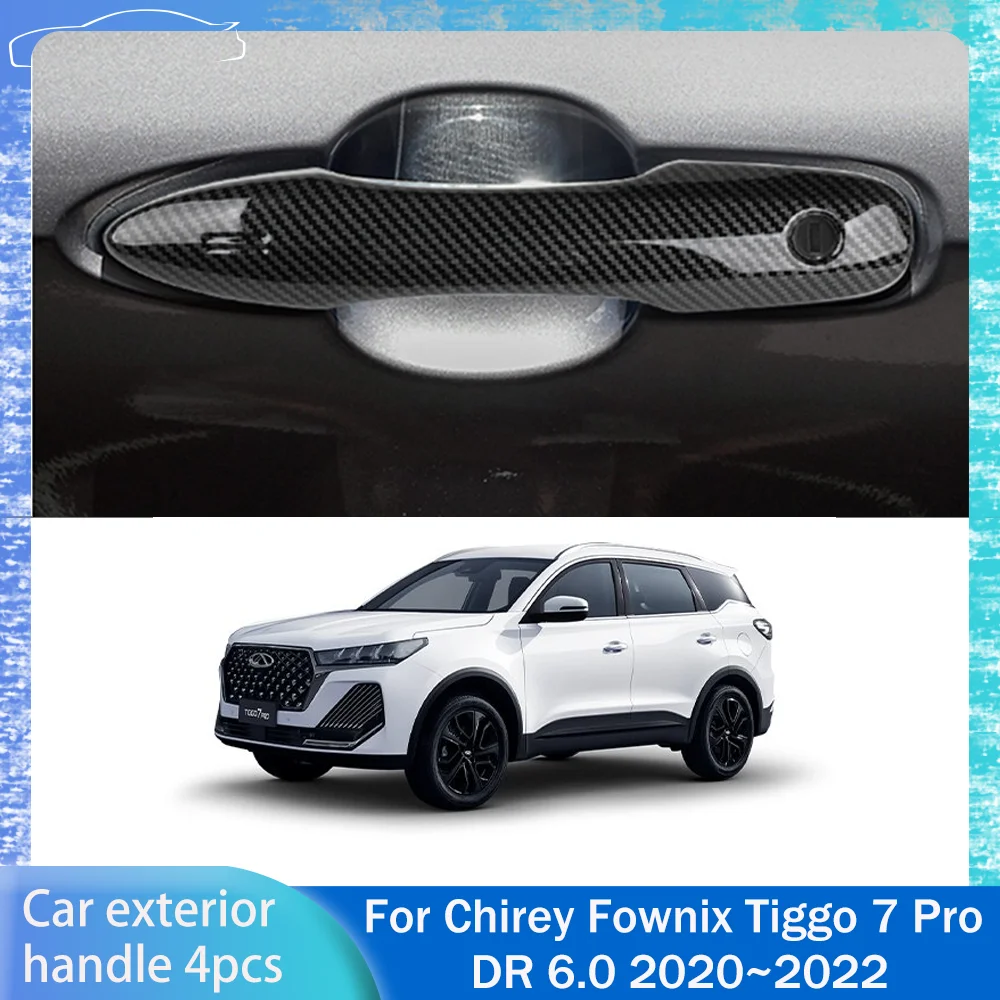 

For Chirey Fownix Tiggo 7 Pro DR 6.0 2020~2022 Car Exterior Door Handle Protective Cover Anti-scratch Decorative Accessories