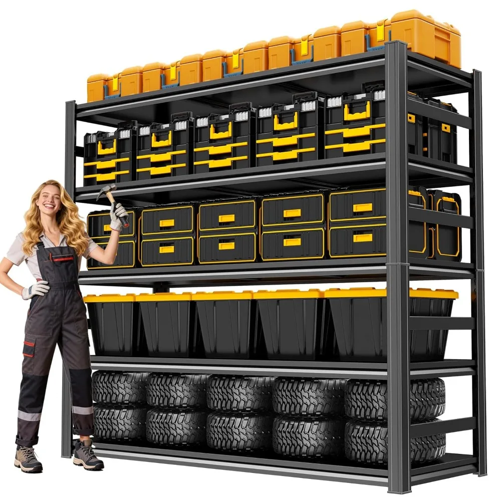 

Стеллажи для гаража 78 дюймов (В) x 48 дюймов (Ш) x 18 дюймов (Г), сверхпрочные металлические стеллажи, грузоподъемность 3000 фунтов, регулируемые металлические полки, на заказ