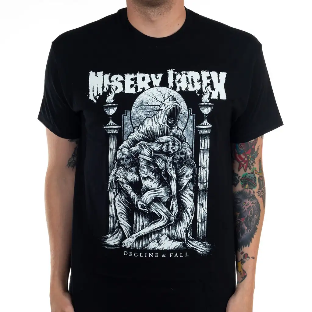 Camiseta de algodón con gráfico de la banda Fit Misery Index, camiseta de marca de moda de manga corta de verano unisex, camiseta informal de lujo Vintage Retro