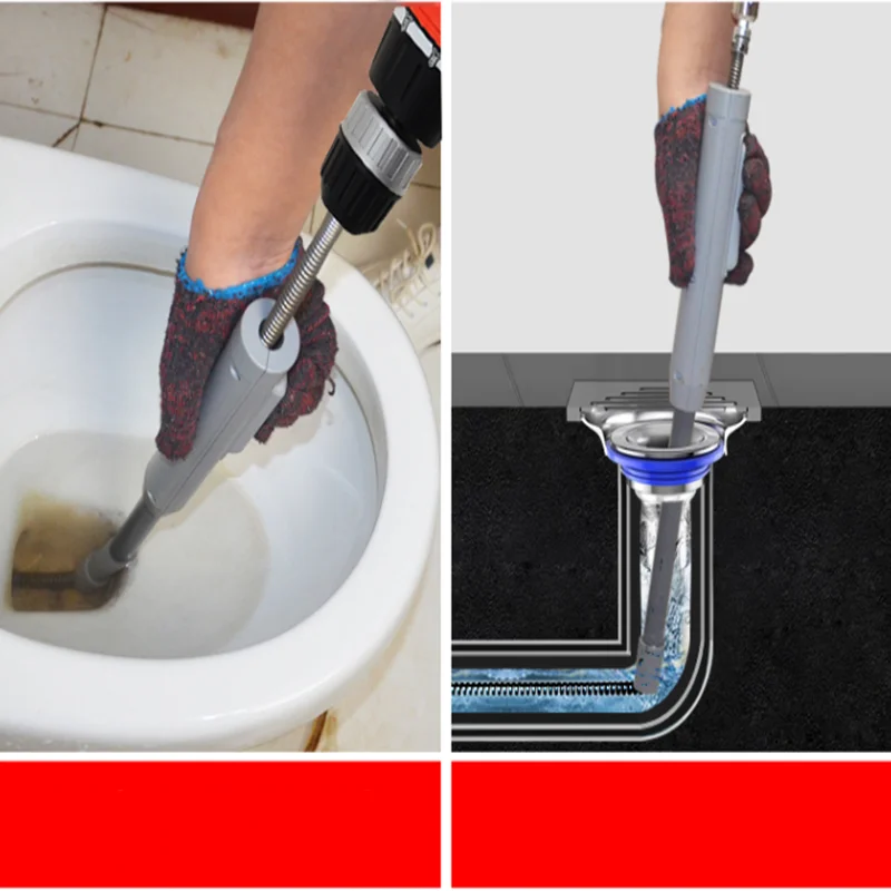 Household electric kitchen, toilet, toilet, floor drain, pipe blockage, dredging artifact, spring, sewer, professional tool