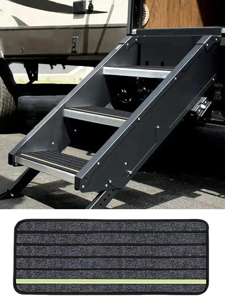 

Коврик для ступеней на колесах, самоклеящийся нескользящий коврик для лестницы со светоотражающими полосками, пылезащитная подушка для лестницы, аксессуары для дома на колесах