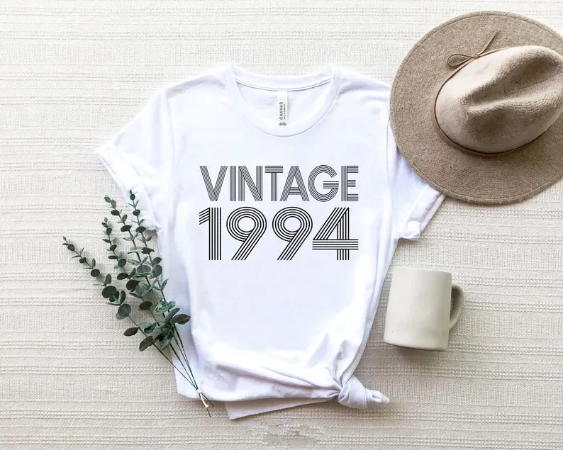 

Vintage 1994 Shirt Gift For Women Gift For Men Best Friend Short Sleeve Top Tees O Neck Fashion 100% Cotton Streetwear harajuku