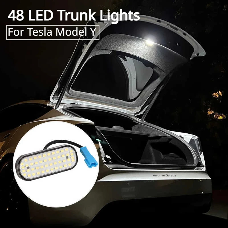 

48 LED Trunk Lights for Tesla Model Y Interior Luggage Original Connector Trunk Boot Lighting Lamp Replacement Accessories 2023