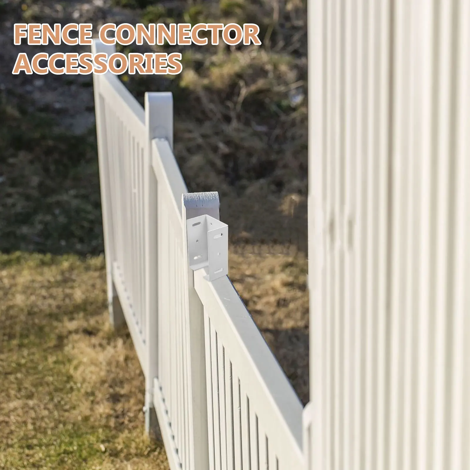 

2pcs Heavy Duty Wood Fence Rail Bracket Repair Kit Durable Railing Connector For Deck Post Stair Fencing Reinforcement Mounting