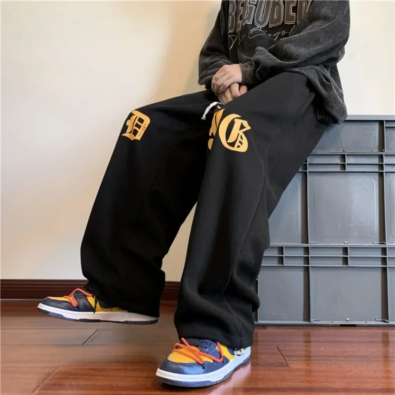 Koreaanse Harajuku Joggers Joggingbroek Vrouwen Brief Print Wijde Pijpen Broek Bf Hip Hop Streetwear Losse Casual Rechte Broek Y2K