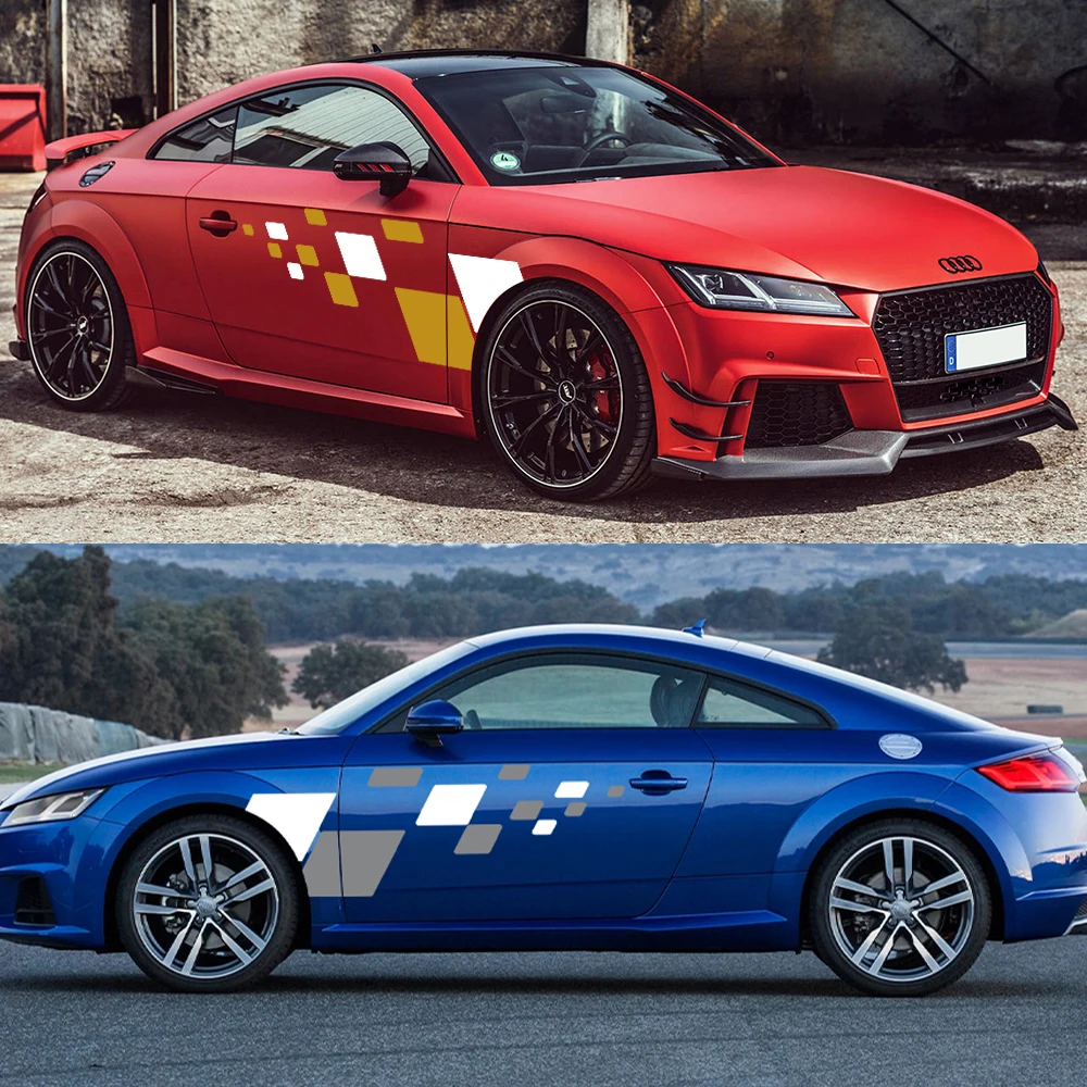 

For Audi TT 8N MK1 MK2 8J Coupe MK3 8S Roadster TFSI Car Graphics Side Door Sticker Square Vinyl Decal Exterior Auto Accessories