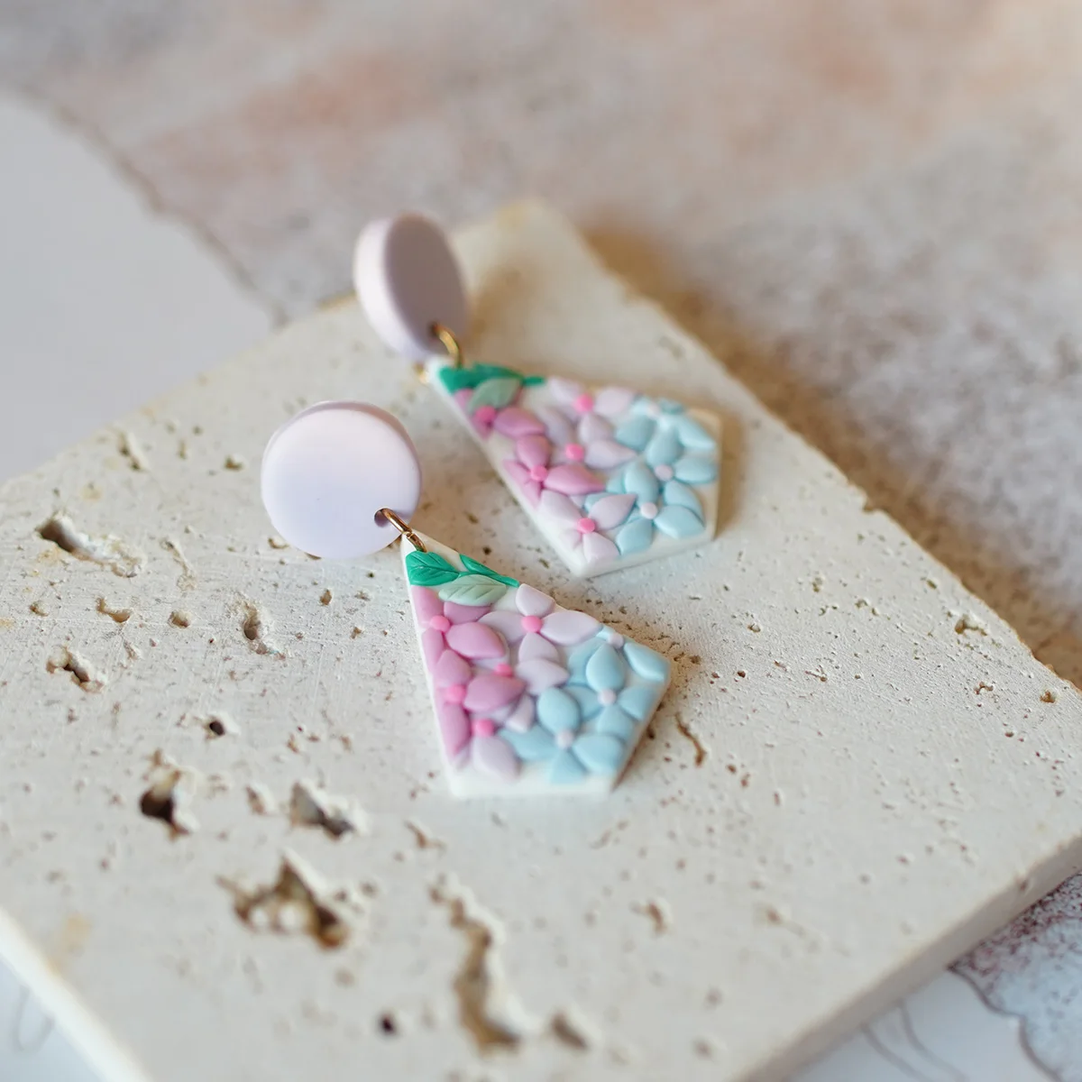 Floral Romantic Multi-Shaped Dangle Earrings Set Trendy Fashion Polymer Clay Women\'s Accessory for Beach Holiday Wear Gifts