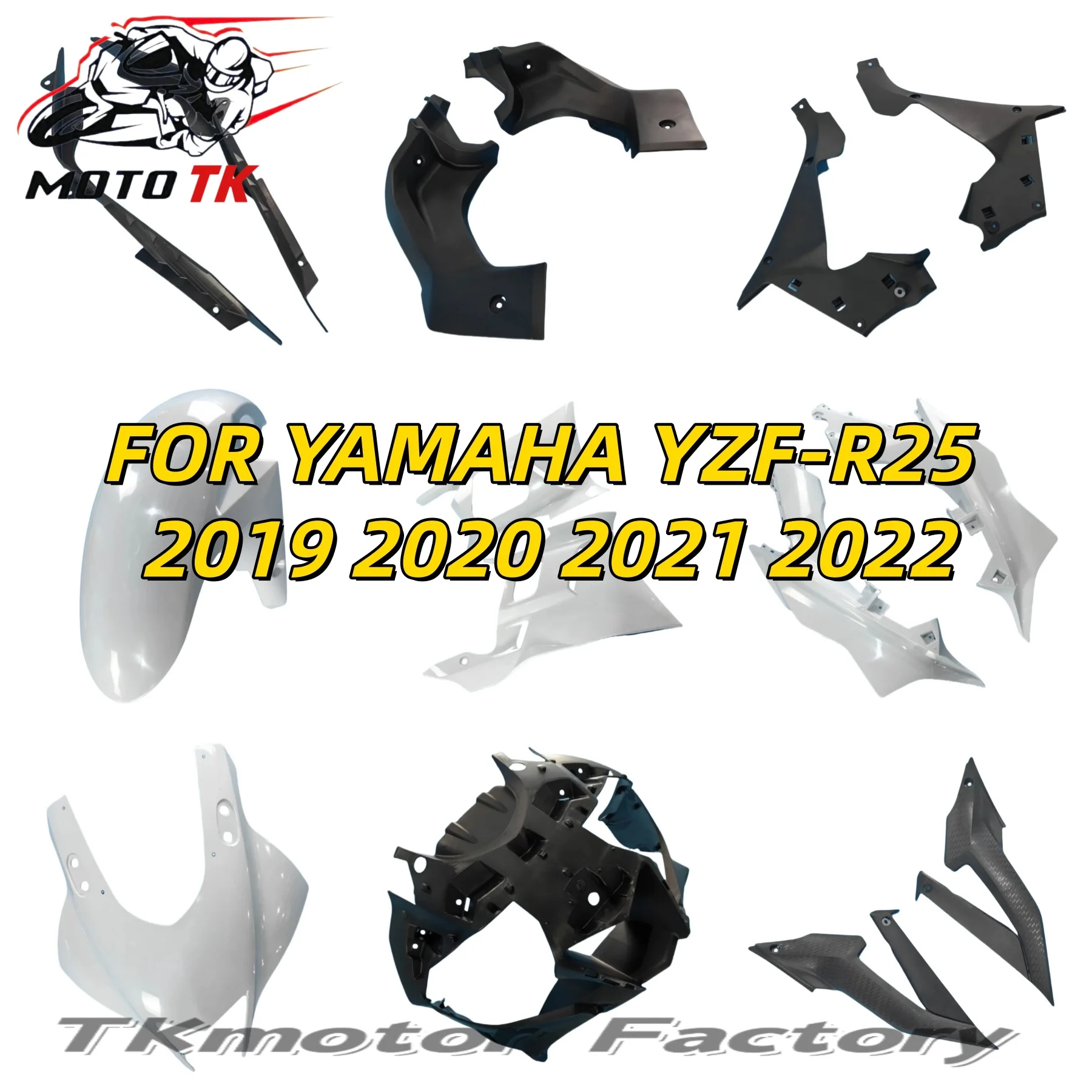 ABS FOR YAMAHA YZF-R25 R25 2019-2022 Motorcycle Carbon Painted look Oil Fuel Gas Tank Cover Tank Pad Sticker Protect Cover Guard