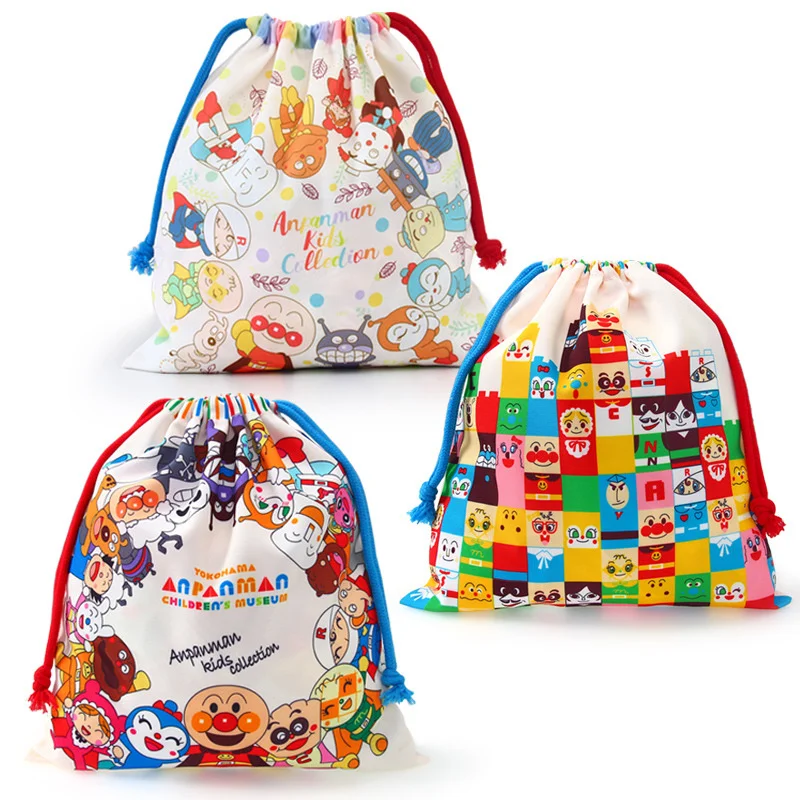 Anpanman Puzzle Drawstring Storage Bag Shopping Travel Clothes Mummy Hanging Bag Sundry Packaging Bags Bathroom Toys Organizer