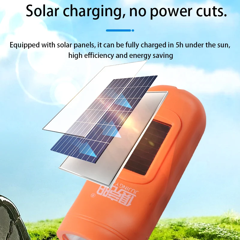 Multi Functional Hand Torch Charging Household Mini LED Solar Power Hand Crank Flashlight