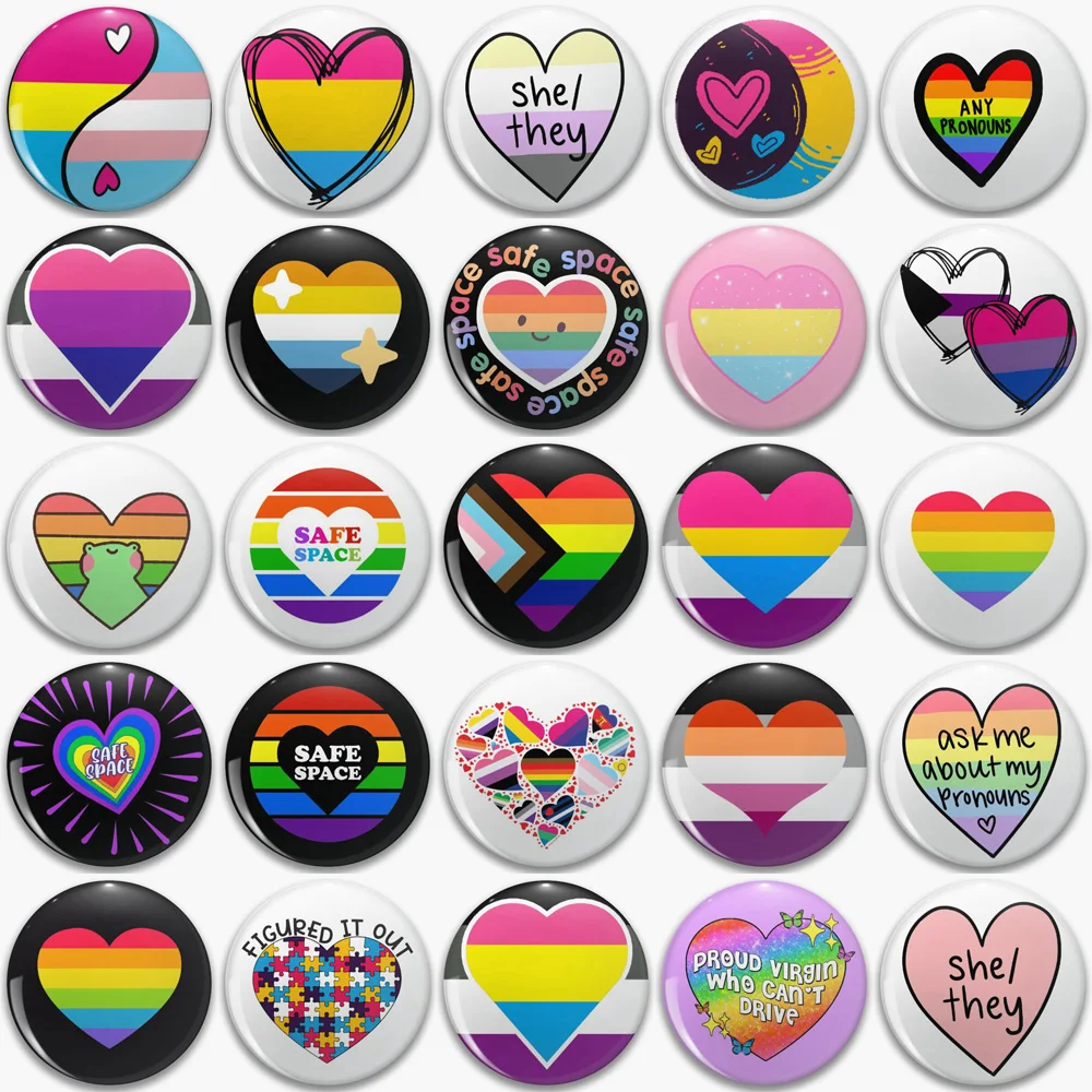 LGBT PRIDE Pins spilla GAY lesbiche TRANS GENDER Pin Badge amici regali di laurea idee cuore Pronoun spilla bottone donna uomo