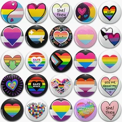 LGBT PRIDE Pins Brooch GAY LESBIAN TRANS GENDER Pin Badge Friends Graduation Gifts Ideas Heart Pronoun Brooch Button Women Man