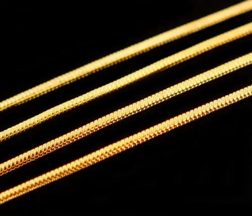 S925 Sterling Silber 18K Vergoldete Schlangenknochen-Kette Halskette 1mm Anhänger Schlüsselbeinkette – Detail 1