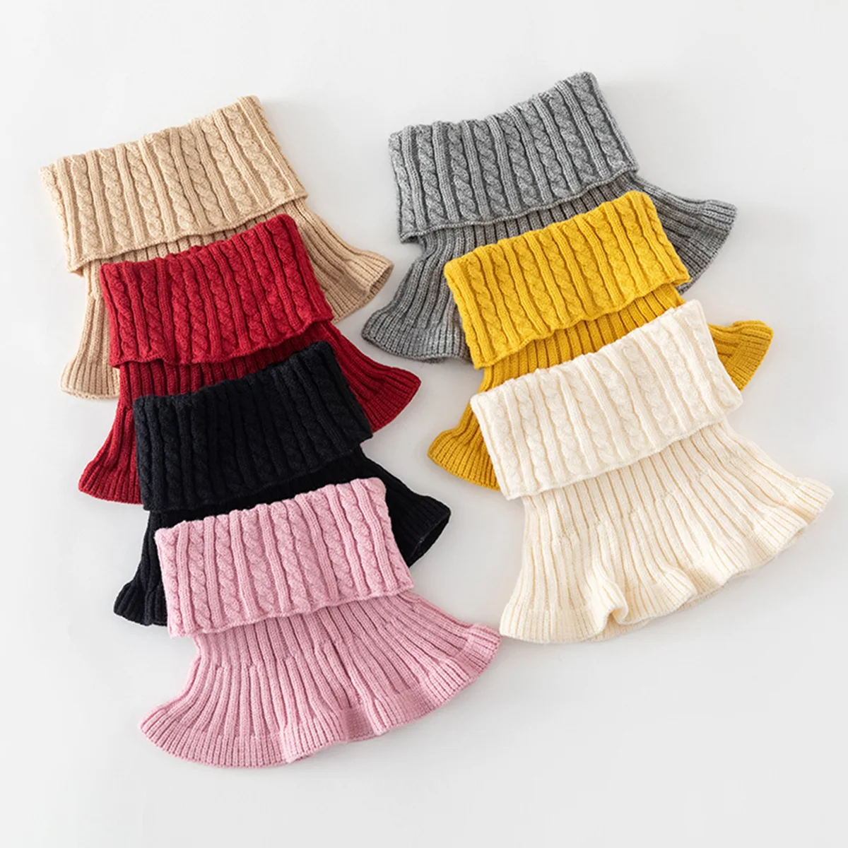 Knitted high collar, fake collar, versatile warm collar, autumn and winter neck protection, woolen collar, neck cover