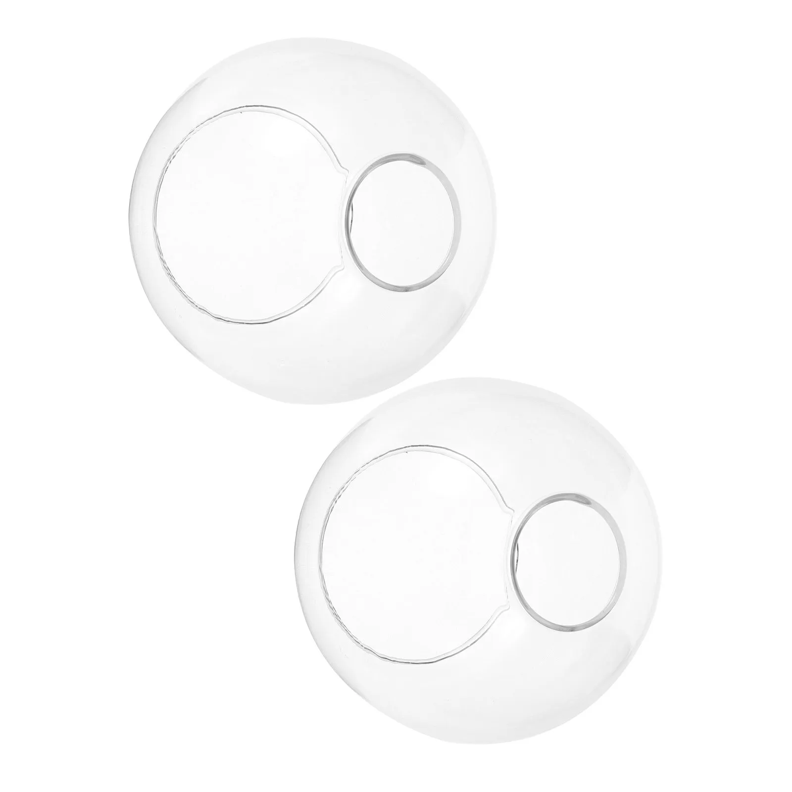 2Pcs Round Clear Glass Globe Lampshade Replacement Double Hole Design for Pendant Chandelier Table Lamp Cover 5.5 Inch Diameter