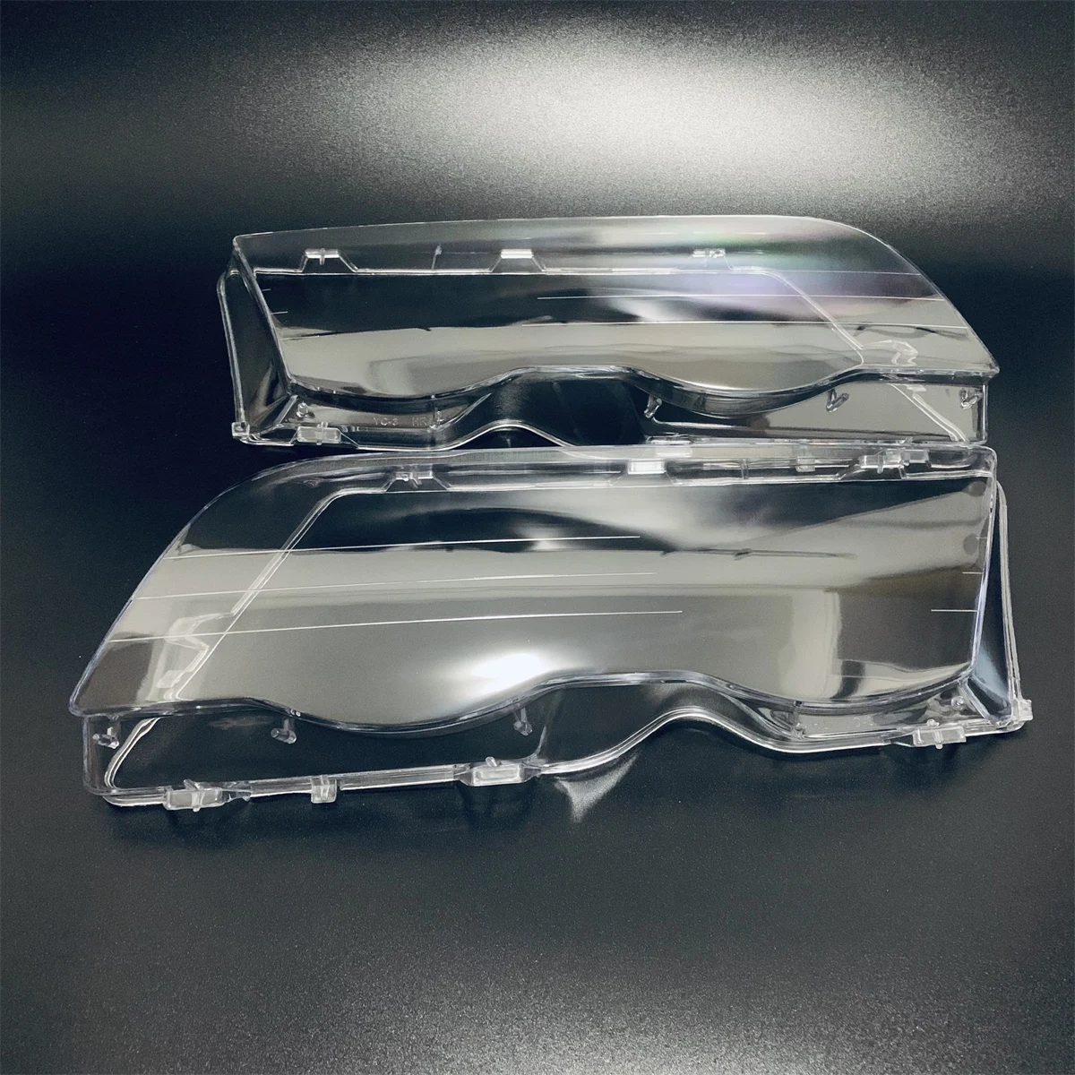 Do BMW E46 4-drzwiowej serii 3 1998 1999 2000 2001 1 para Osłona soczewki reflektora Przezroczysta obudowa lampy samochodowej Przezroczysty klosz — zdjęcie 3