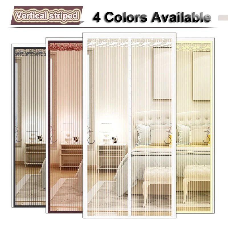 4 Colors Multi-Size,Reinforced Magnetic Screen Door, Anti Mosquito Curtain Mesh for Door