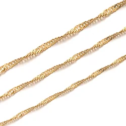 2 M Stainless Steel Gold Corrugated Twist Chain for DY Gold Necklace Bracelet Anklet Jewelry Handicraft Production