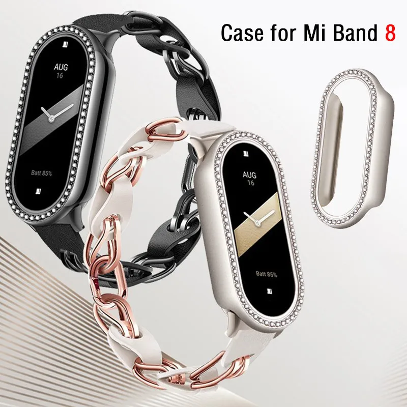 Diamond Protective Case for Xiaomi Mi Band 8 Cover Protector PC Shell for MiBand 8 Case Shell Fashionable Accessories