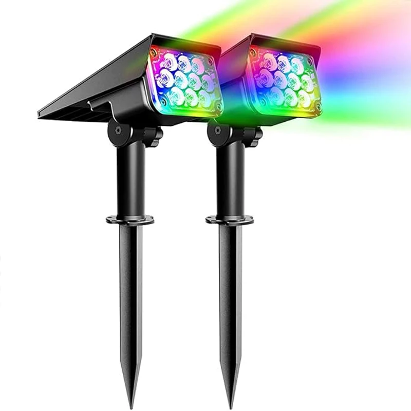 2ks solární lehký outdoorové sad RGB 20 LED lamp IP65 vodotěsný solární energie sluneční záře pro nádvoří běžící pás ozdoba reflektory