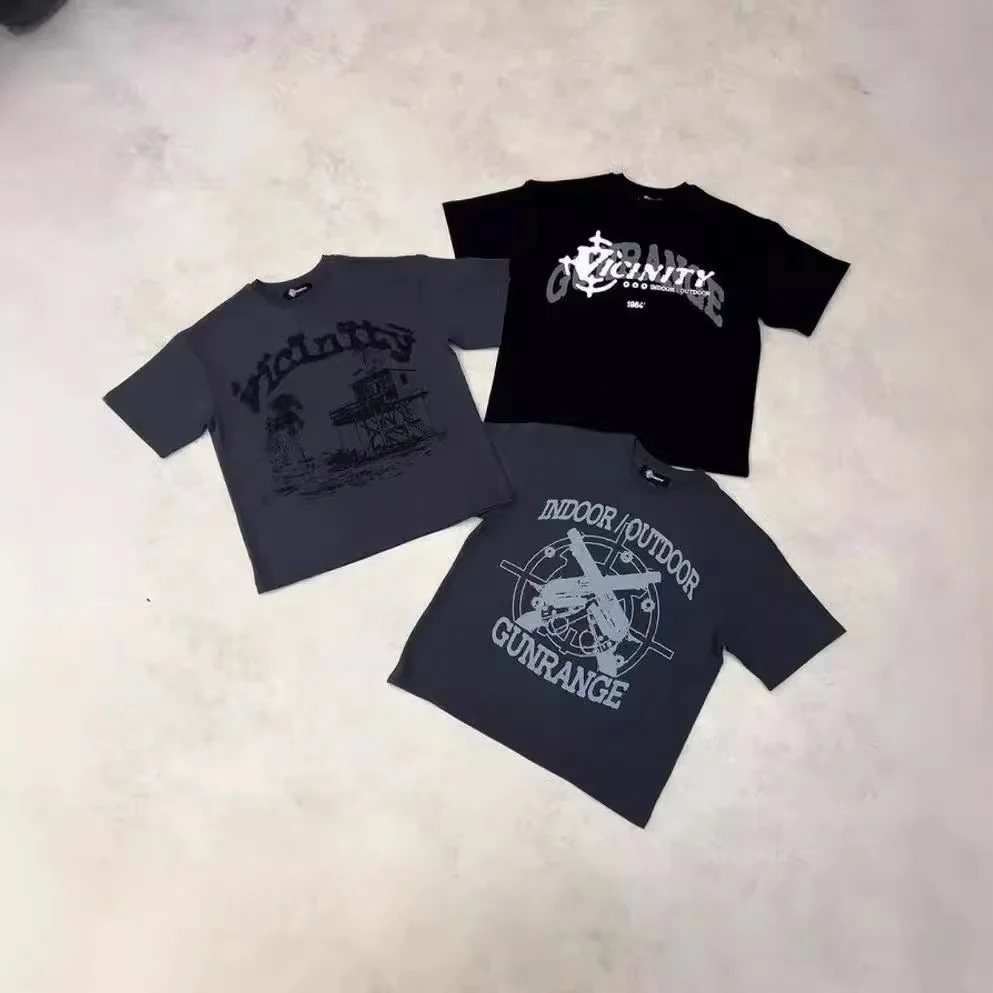 

Y2k street hip-hop letter printed pure cotton oversized T-shirt men's short sleeved new Harajuku style Gothic T-shirt top