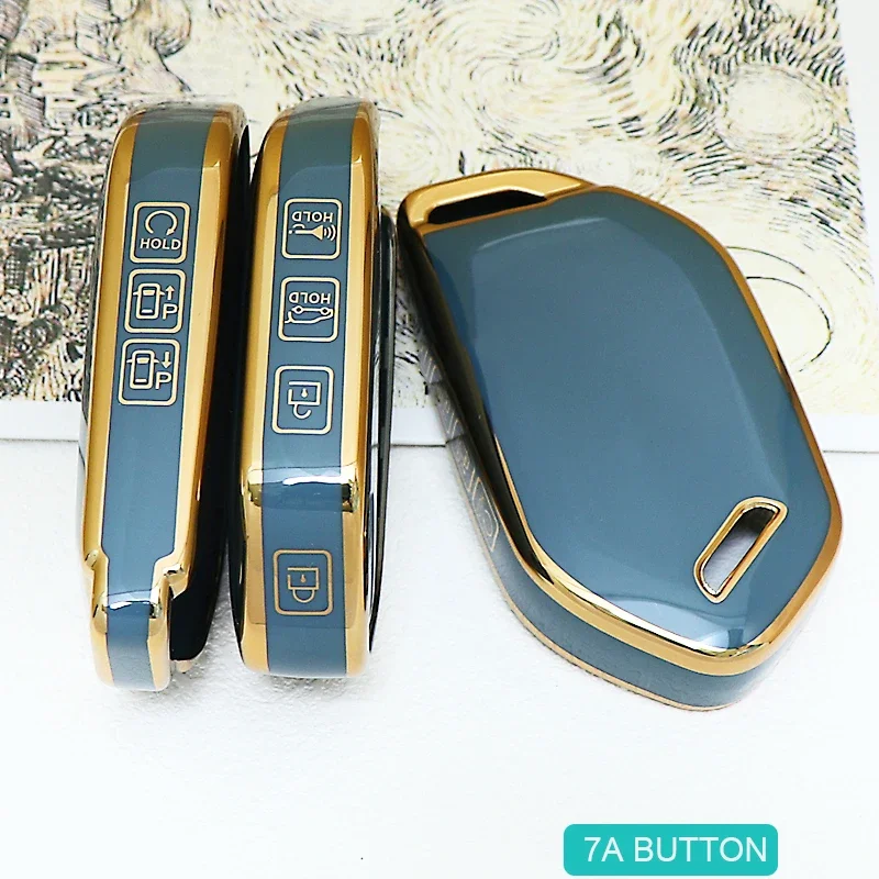 

7 Botton TPU Car Key Case Cover for 2024 Kia Picanto EV9 Sorento MQ4 Carnival KA4 Morning K5 Carens RIO Seltos Key Fob