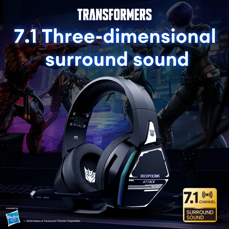 TRANSFORMERS TF-G10 Gaming Headphones Wired/Wireless Stereo Sound Over-ear Headsets With Mic For PC PS4 PS5 Switch Phone Choice