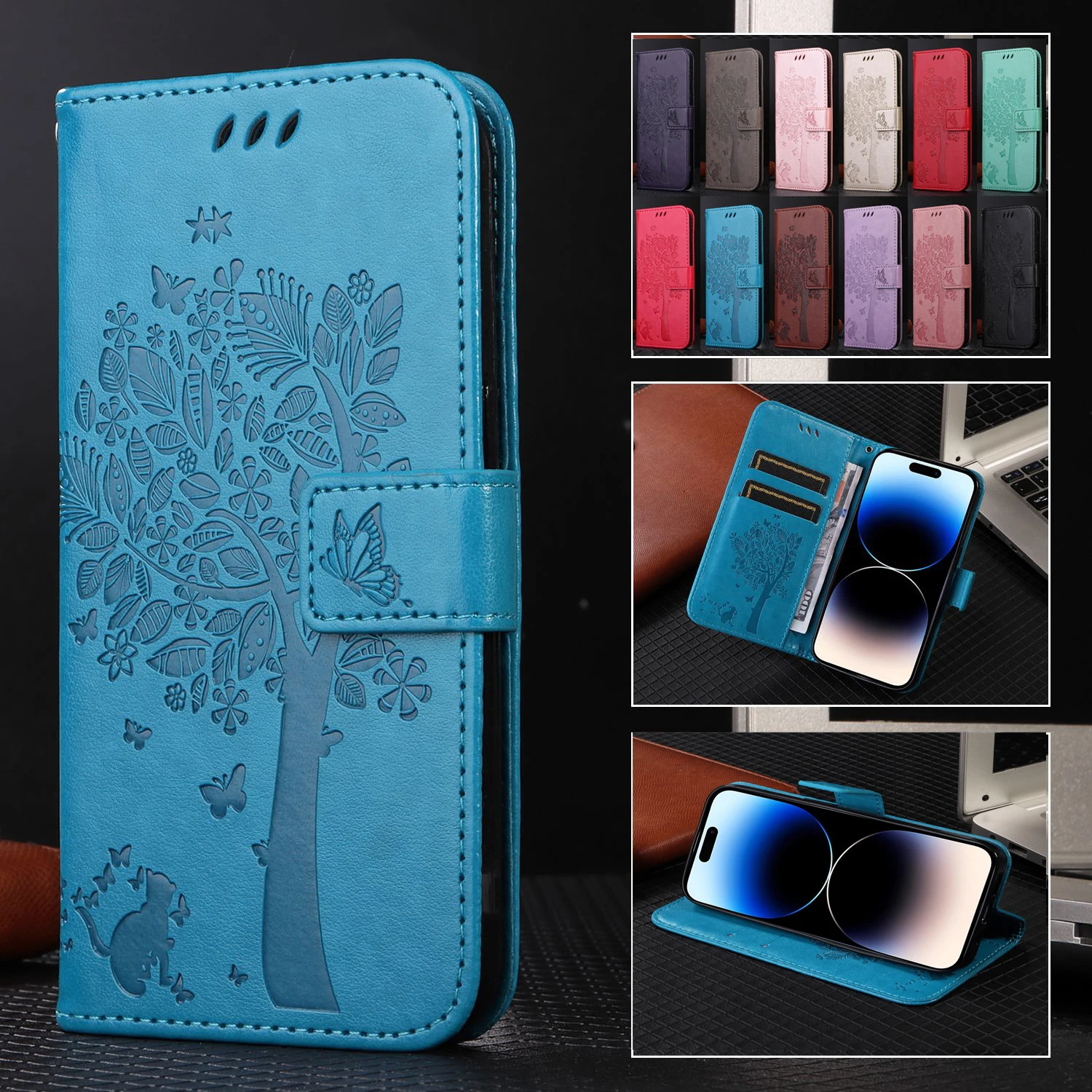 Wallet With Card Slot Cover Kickstand Magnetic Flip Leather Case For Samsung Galaxy Note 20 Ultra 10 Plus Lite 9 8