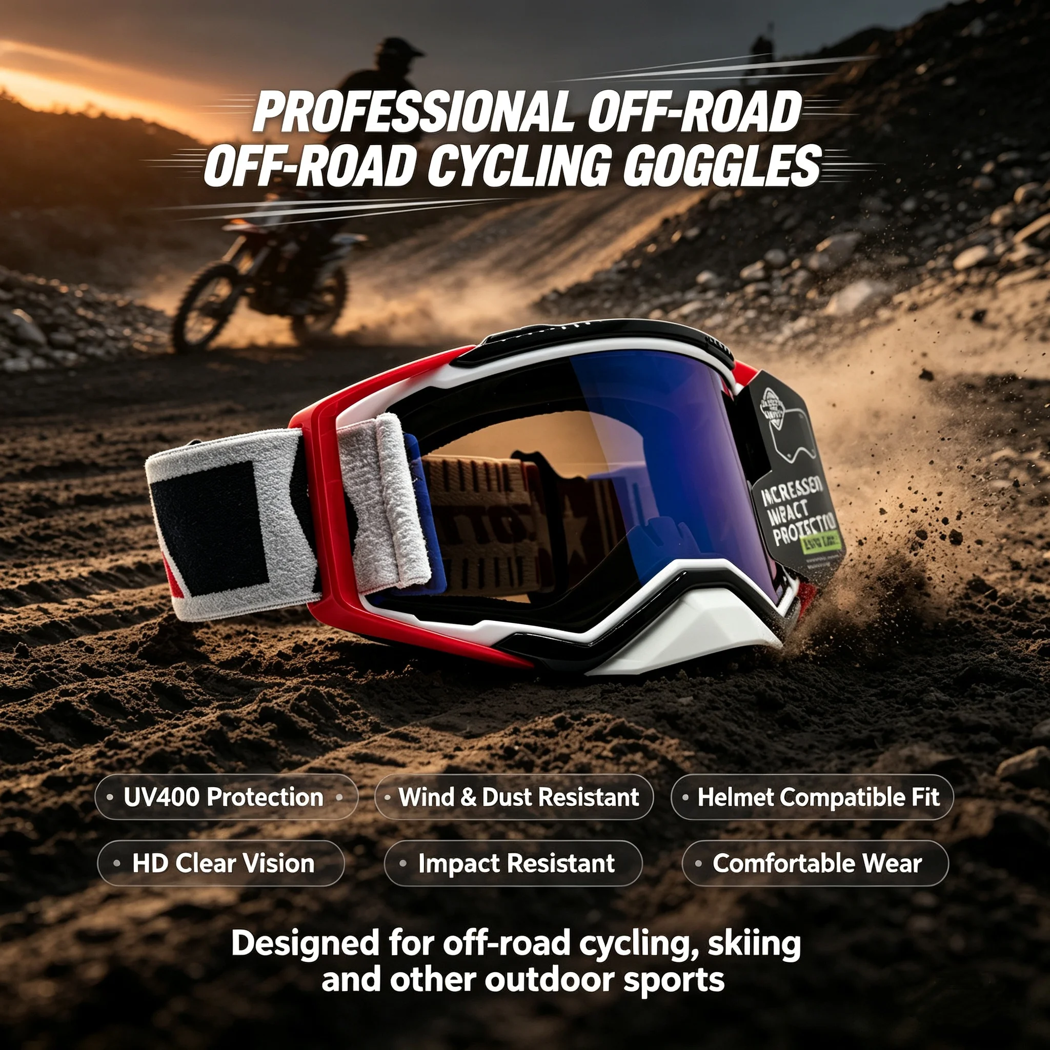 Premium Motocross Ski Cycling - Off Road Motocross Helmet Goggles Set review and price
