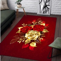 Red Roses Printing Carpet for Living Room Decor Sofa Table Large Area Rugs Bedroom Bedside Foot Pad Bathroom Anti-slip Floor Mat