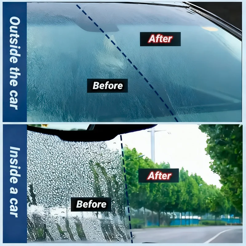 بخاخ مرآة السيارة المقاوم للماء 100 مل - رؤية آمنة لإزالة الضباب مسعور تدوم طويلاً وحماية من المطر في جميع الأحوال الجوية