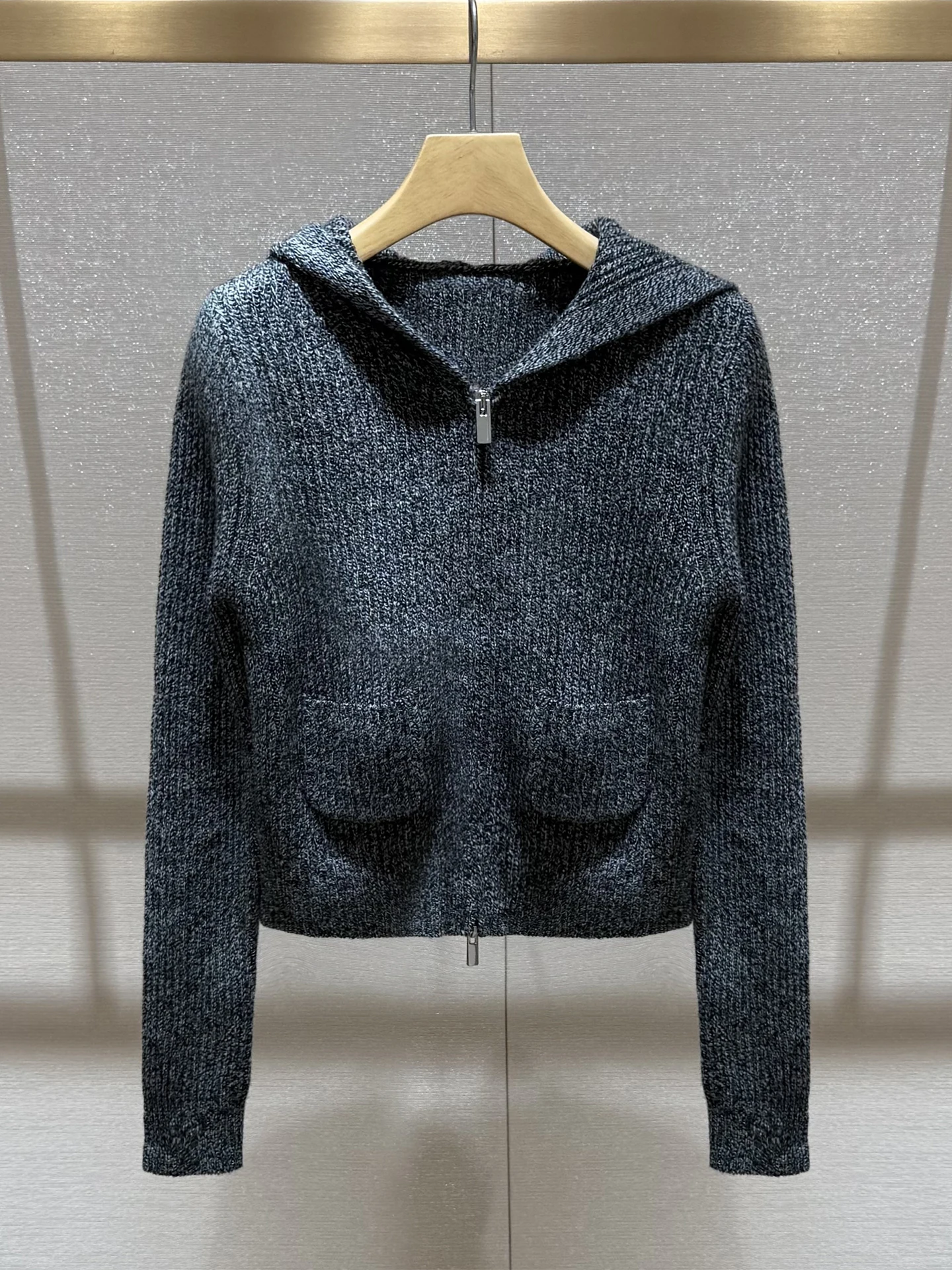 เสื้อคลุมคาร์ดิแกนไหมพรมถักแบบมีฮู้ด แขนยาว ทรงหลวม สไตล์ลำลอง ใส่สบาย ระบายอากาศได้ดี สำหรับผู้หญิง