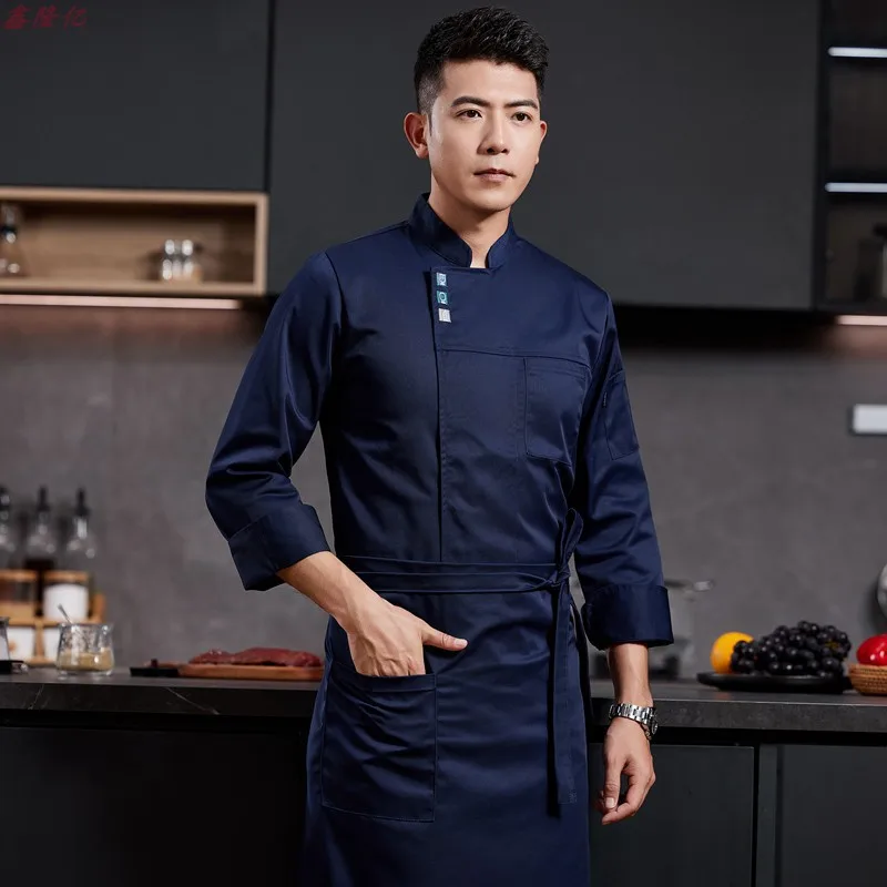 

Catering Hotel Restaurant Kitchen Work Uniform Long Sleeve Cake Shop Baker Bakery Waiter Chef Uniform for Men
