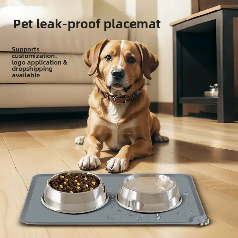 Food-grade Silicone Pet Feeding Mat, Anti-spill and Non-slip Pet Eating Pad in Multiple Sizes for Cats and Dogs