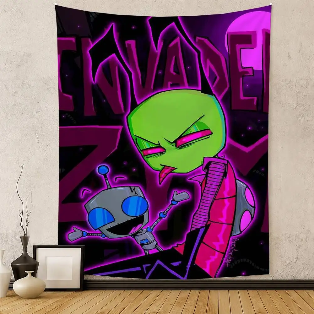Madness-s Invader Zim Gir-ES Flag Digital Printing Banner for Garage Wall Out Door Decoration
