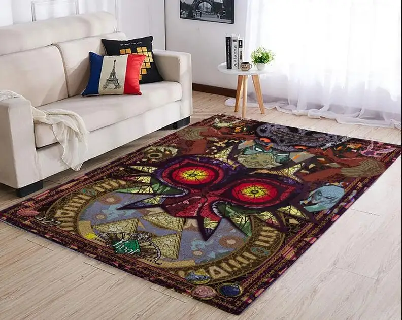 The Legend Of Zelda Majoras Mask Flannel Floor Rugs Video Game Soft Carpet For Living Room Home Decor