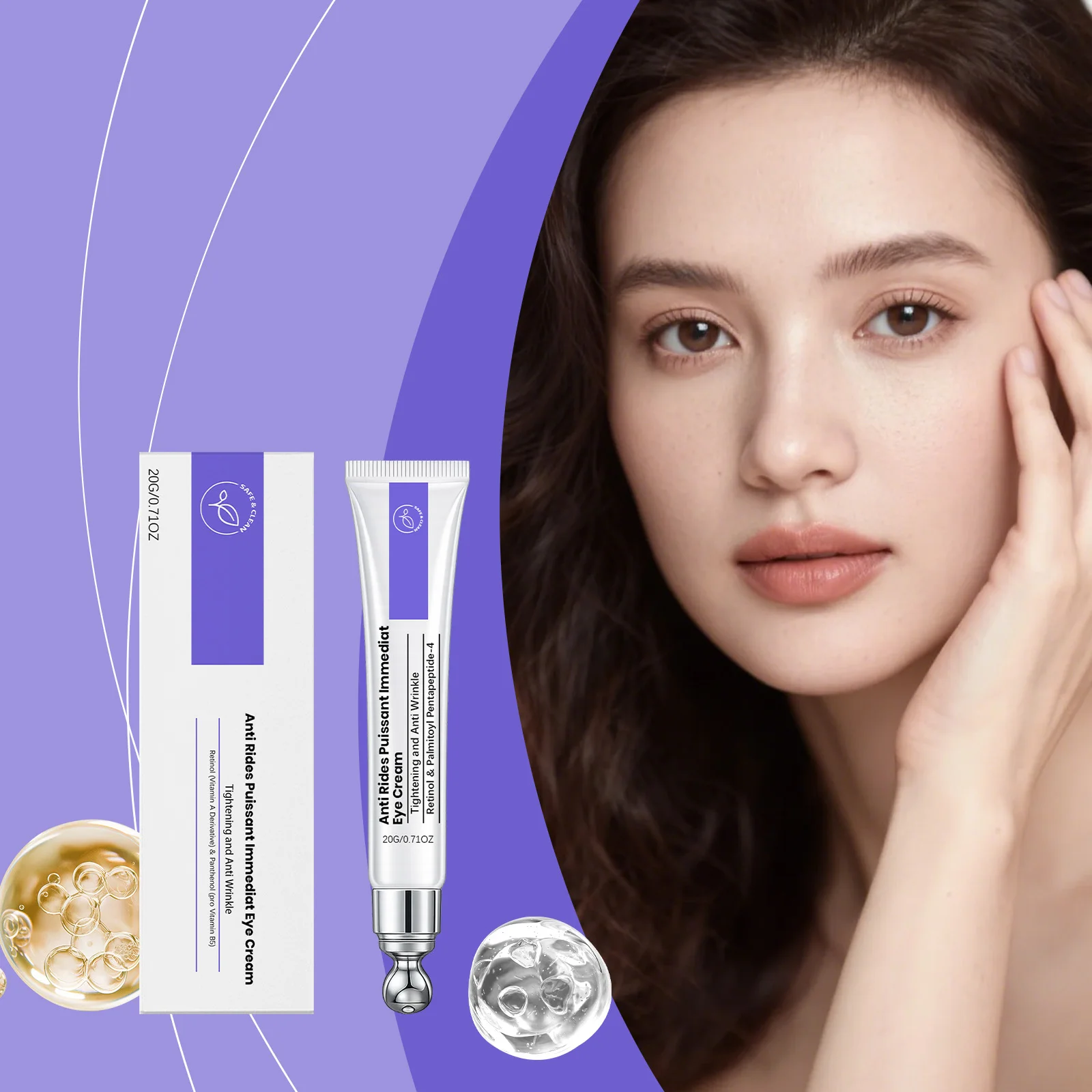 

Eye Cream Retinol Firm Vibration Massage Treat Dark Circle Wrinkles Puffiness Lightweight Hydrating Nourish Rolling Ball Essence