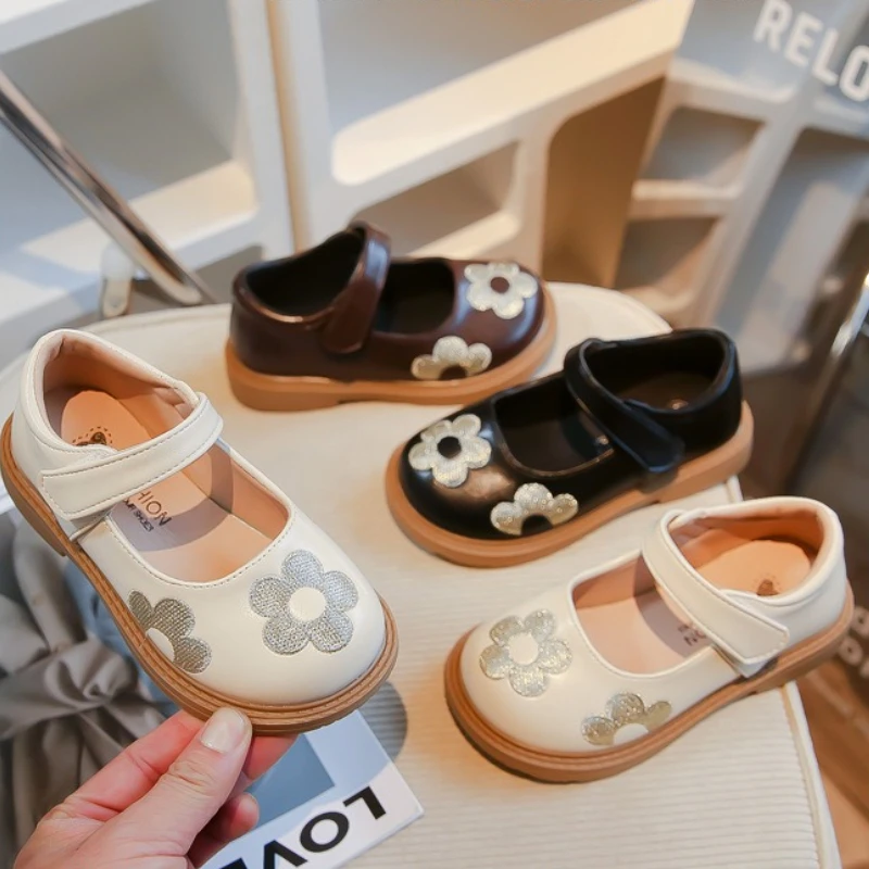 

New Leather Shoes Fashion Versatile Simple Girl Shoe Retro Daily Elegant Sandals Anti Slip Soft Sole Comfort Flat Princess Shoes