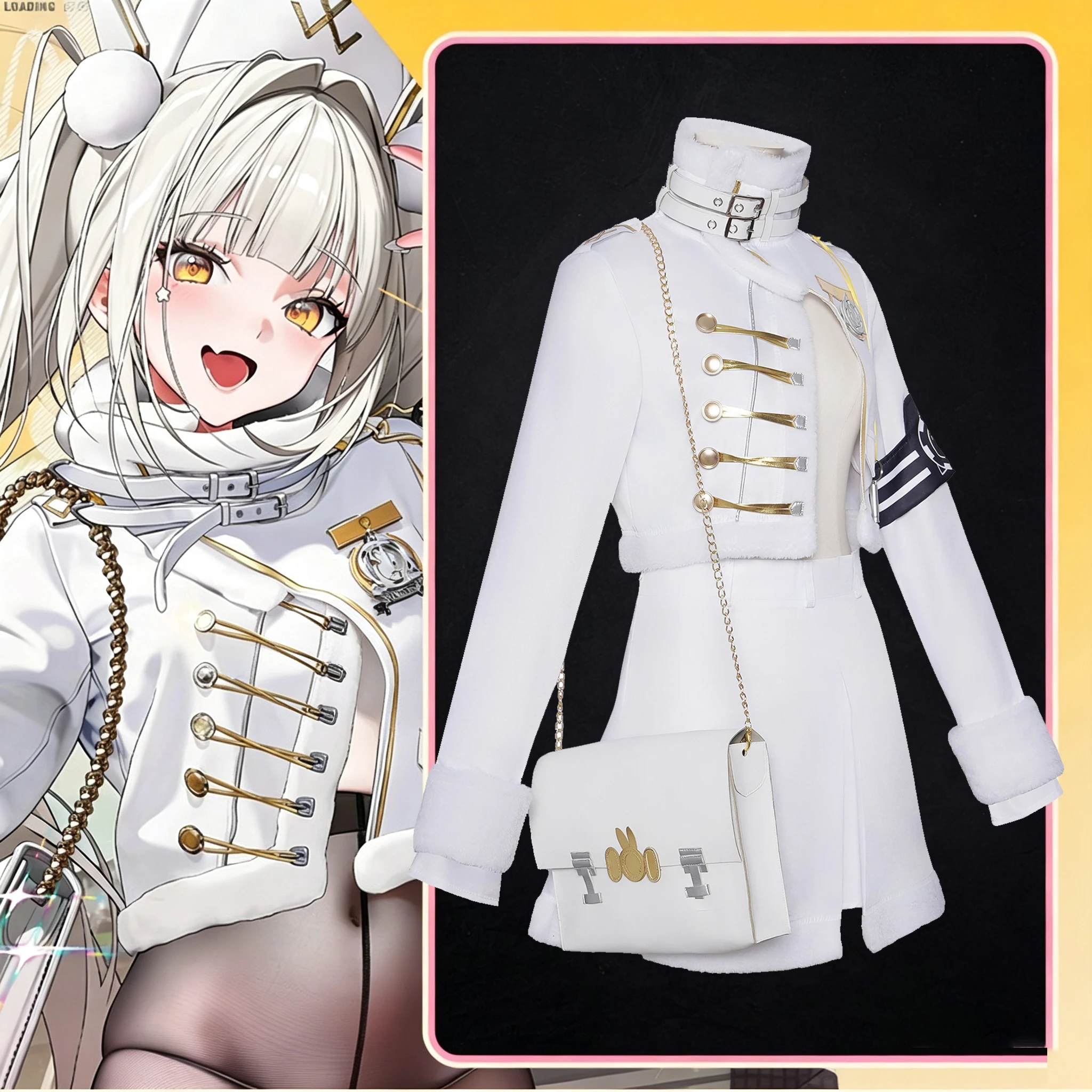 ROLECOS NIKKE - Déesse de la victoire - Fortune Express Blanc - Costume de cosplay blanc - Costume sexy pour femmes - Costume de carnaval d'Halloween