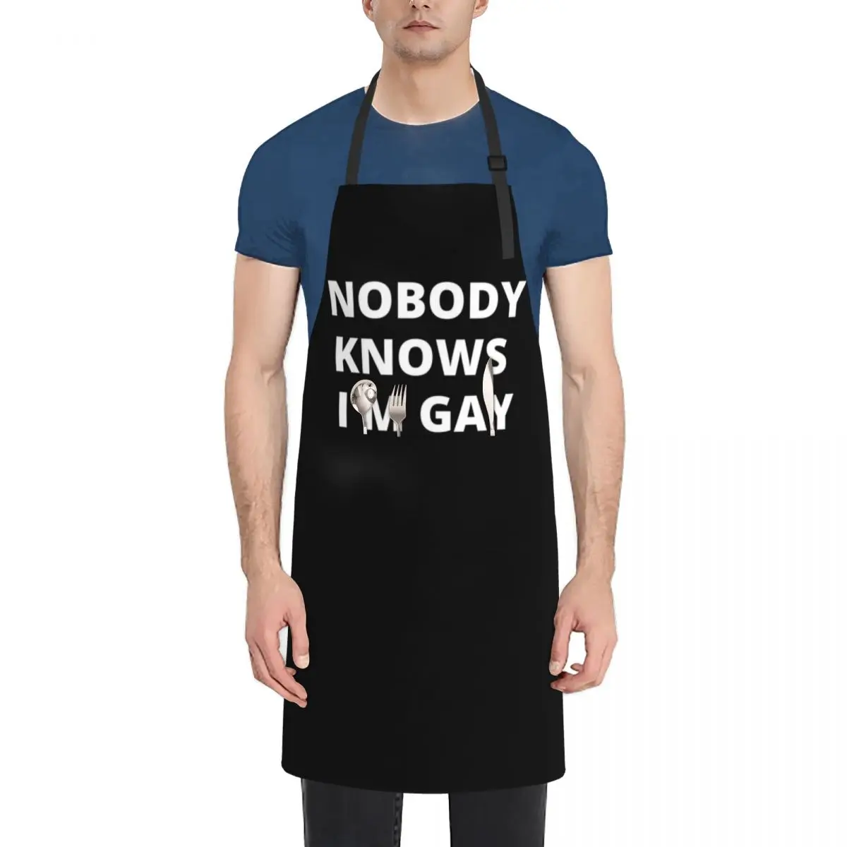 

Nobody Knows I'm Gay Apron kitchen woman man chef uniform Apron