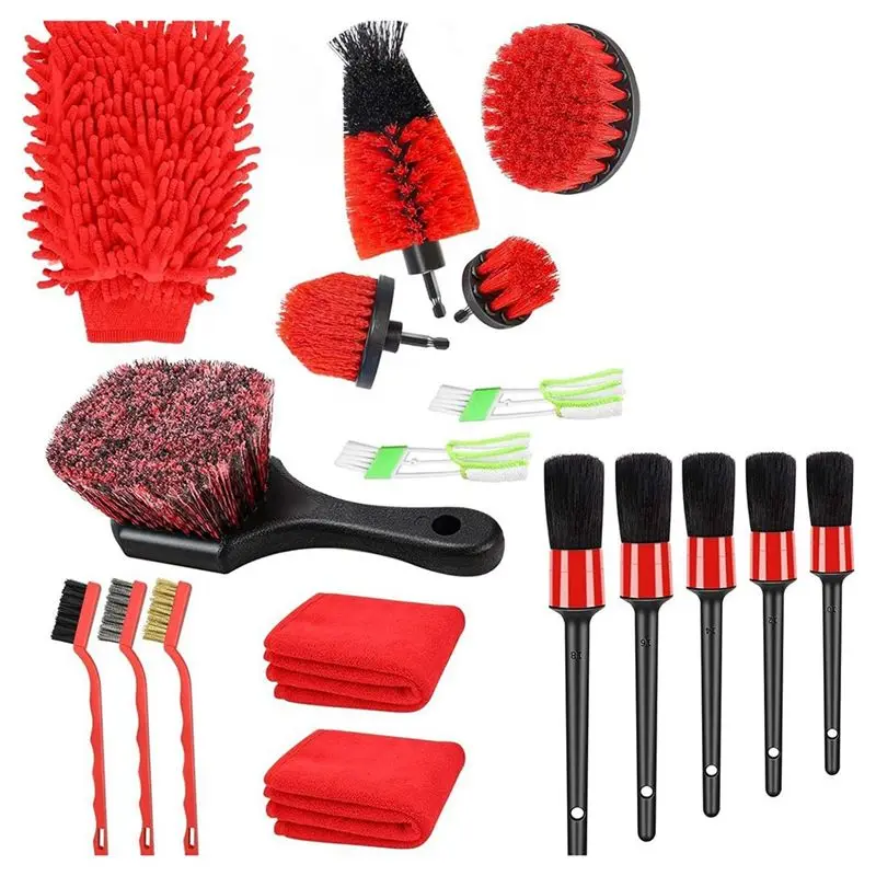 AA81-18-Piece Electric Drill Brush Set Power Tool Brush Set Accessories Tile Polishing Tire Cleaning Brush