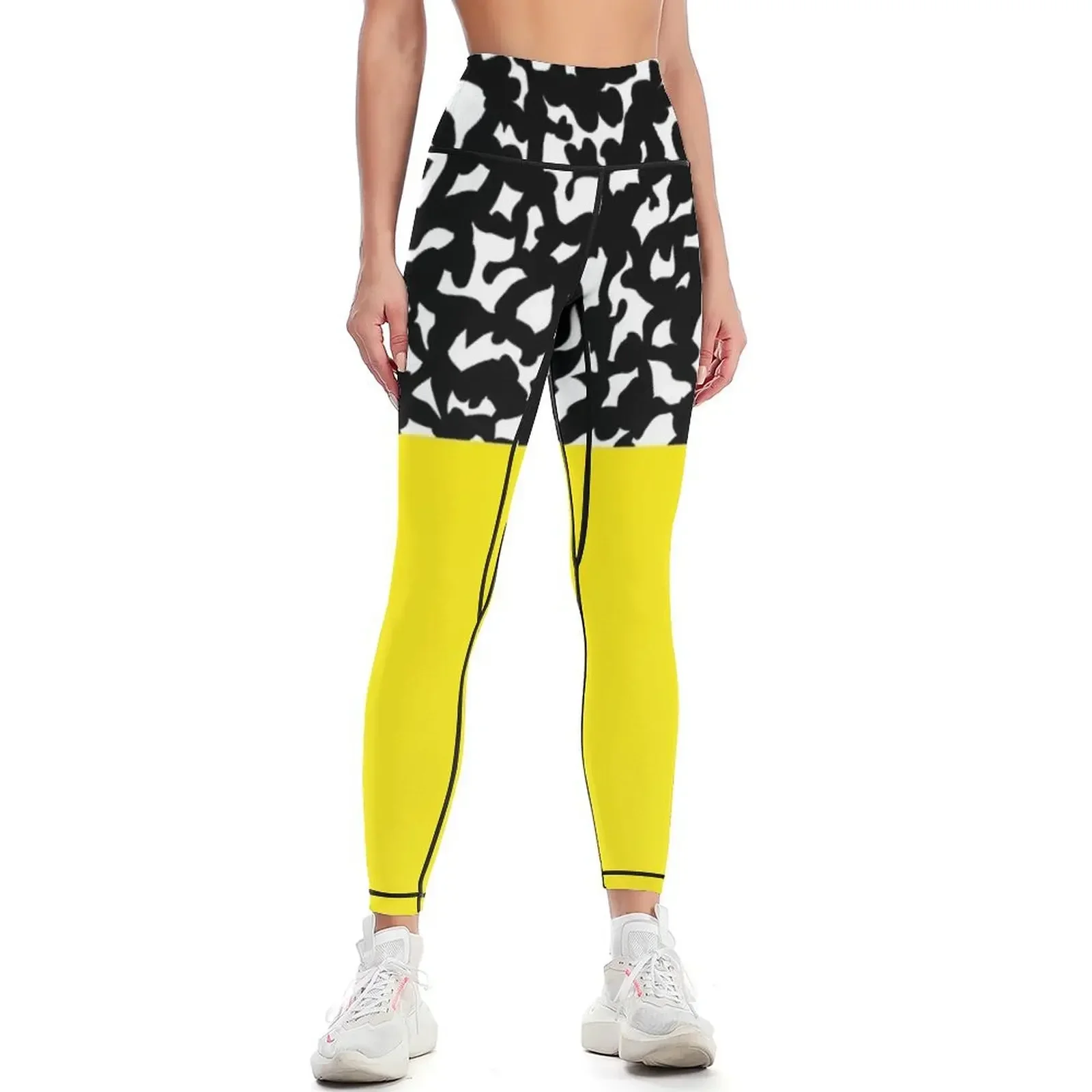 

Memphis Black and Yellow 80s Leggings Women sportwear Women's high waist for fitness gym womans Womens Leggings