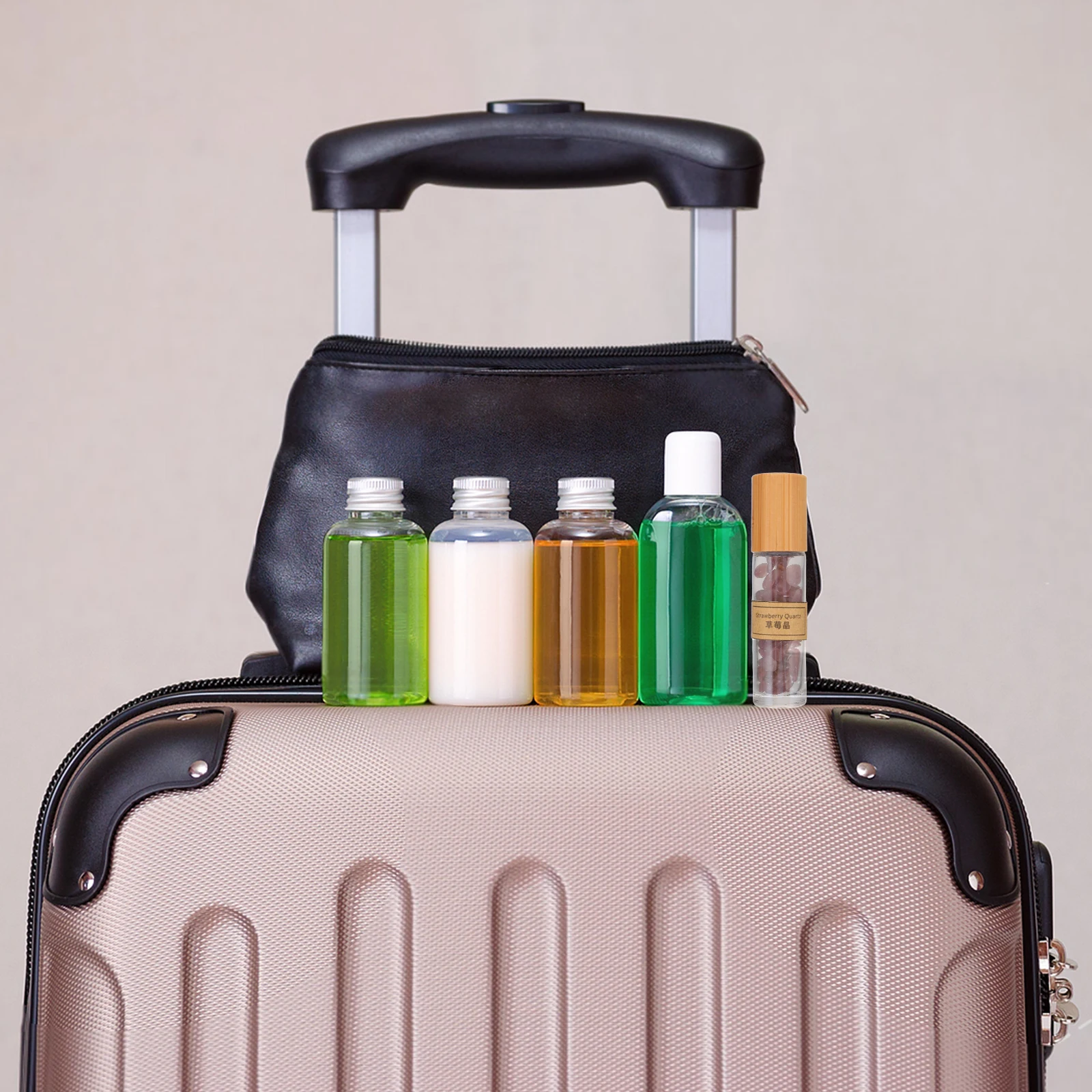 

Gem Essential Oil Bottles 30ml Clear Transparent Refillable Glass Containers Portable for Aromatherapy Perfume