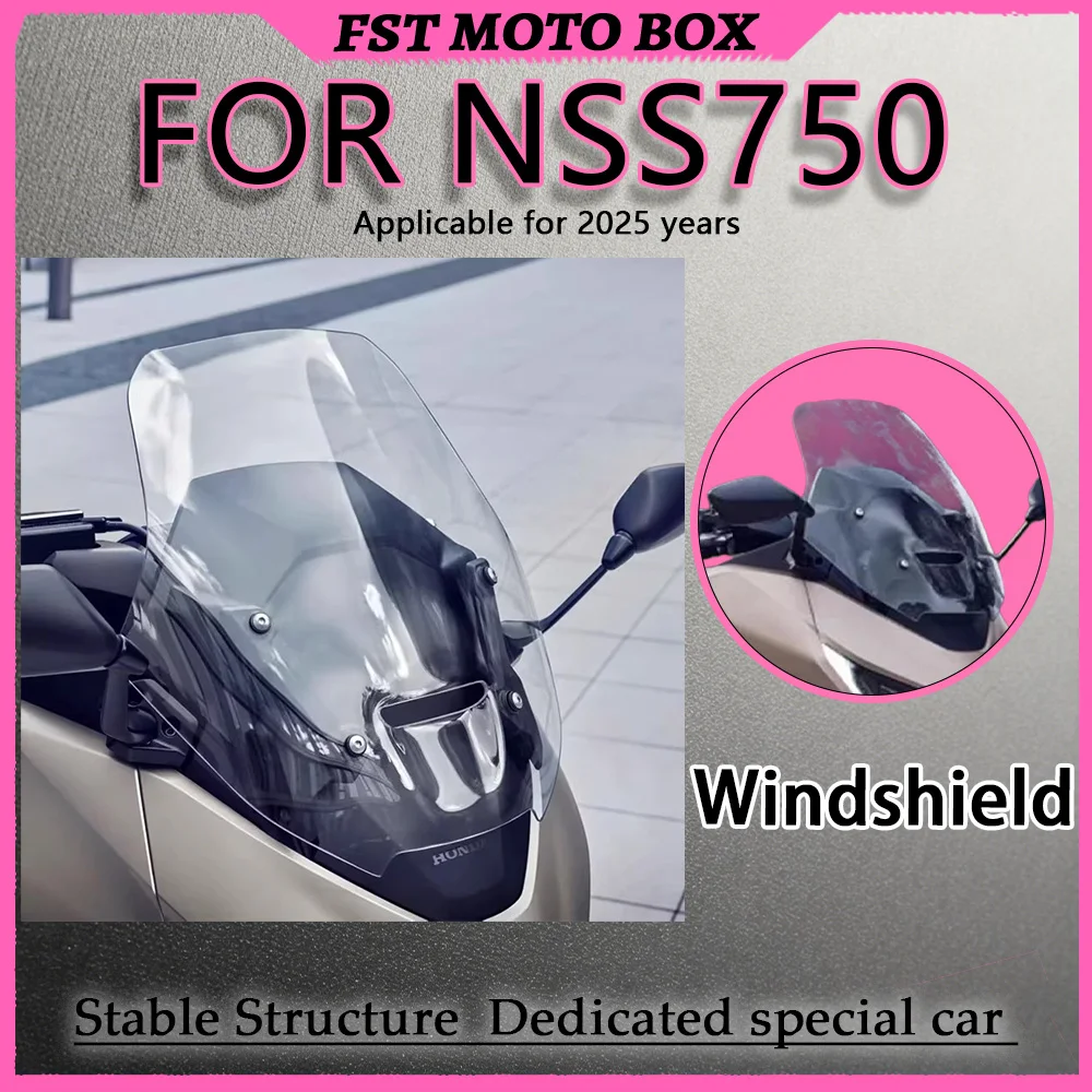 FOR NSS750 Modified Taller Windshield Hardened PC Material Impact Resistant High-Speed Flying Stone Windshield Upgrade Motorcycl