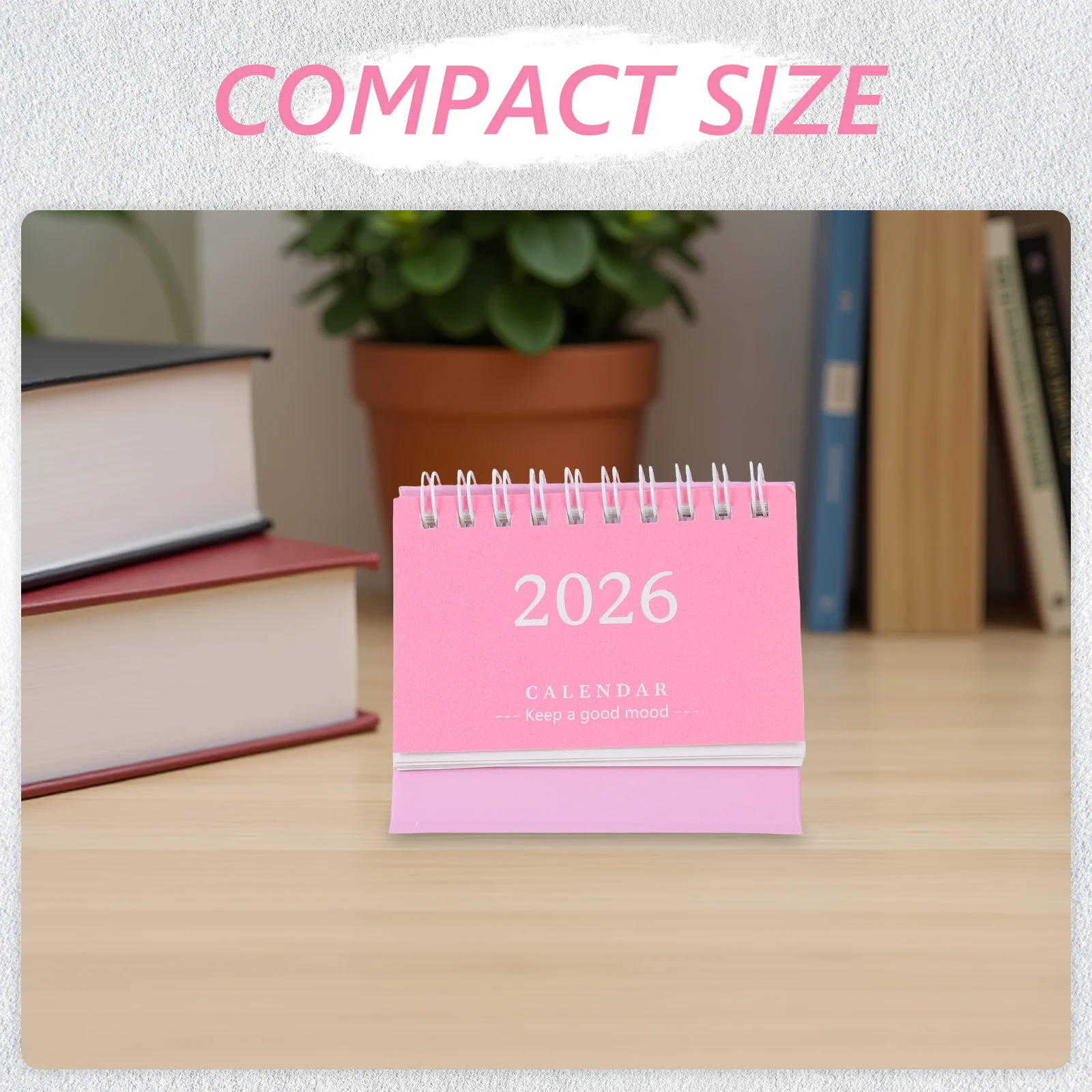 2026 Mini Desktop Calendar Standing Small Size Smooth Writing Surface Modern Simple Style Yearly Planner for Study Bedroom Desk