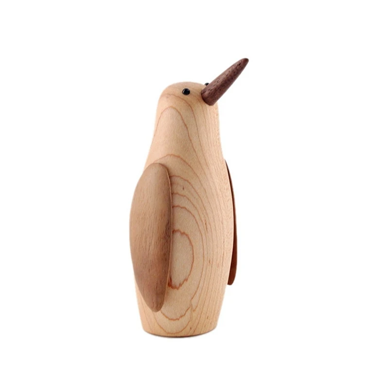 Denmark Wood Small Penguin Ornaments American Country Soft Decor Housing Model Study Desktop Wooden Play Equipment