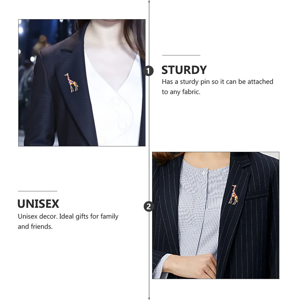 

3pcs Alloy Enamel Colorful Giraffe Brooch Fashion Breast Pin For Clothing Decoration Suit Accessory Gift Wedding Party Decor